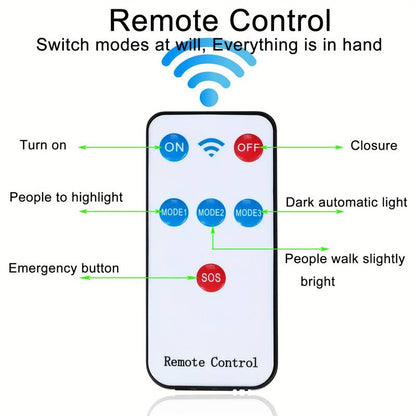 Solar Street Outdoor Lights with Remote Control & Pole, Wireless, Waterproof, Perfect for Yard, Parking lot, Street, Garden and Garage